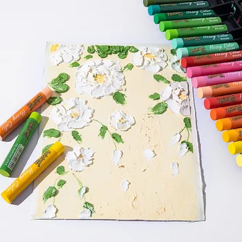 24-цветная палочка для масляной живописи насыщенного цвета, монохромная, 12 студенческих рисунков, мягкая кисть для заправки масляных карандашей, художественные принадлежности