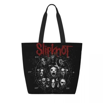 Музыка хэви-метала, сумки для покупок в стиле рок-н-ролл, сумки для покупок на холсте, сумки для покупок через плечо, Моющиеся сумки