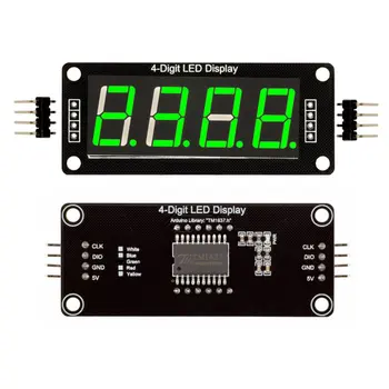 0,56 дюйма Модель TM1637, 4-битный цифровой 7-сегментный индикатор времени, ламповые светодиодные часы Anzeige с ламповым дисплеем, модуль аксессуаров