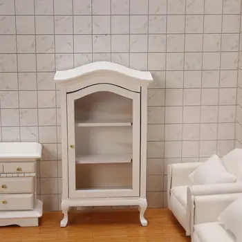 Миниатюрный деревянный китайский классический шкаф для одежды, мини-шкаф для спальни, комплекты мебели для дома и жизни в кукольном домике в масштабе 1/12