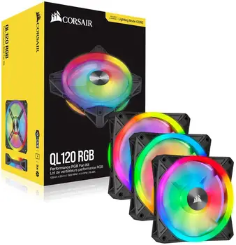 Серия Corsair QL, QL120 RGB, 120-мм светодиодный вентилятор RGB, одинарный или тройной комплект / QL140 RGB, 140-мм светодиодный вентилятор RGB, одинарный или двойной комплект